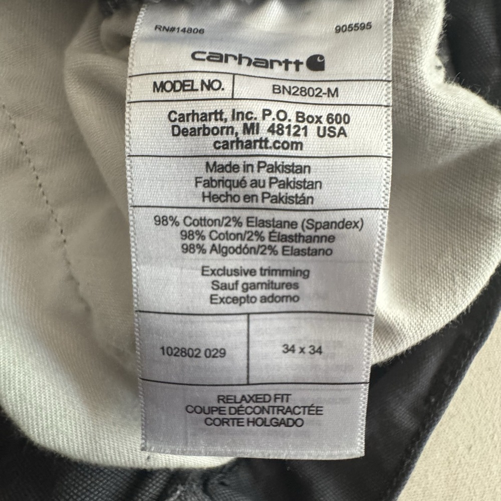 Carhartt Men's Pants Rugged Flex Relaxed Fit Distressed Carpenter WorkWear 34x34 - Picture 6 of 16